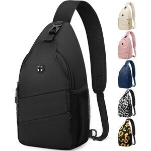 👑Men's Trendy Sling Bag Backpack Black Casual Convertible Shoulder Strap Bag